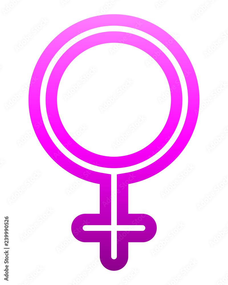 Female symbol icon - purple thin rounded outlined gradient, isolated - vector Female symbol icon - purple thin rounded outlined gradient, isolated - vector