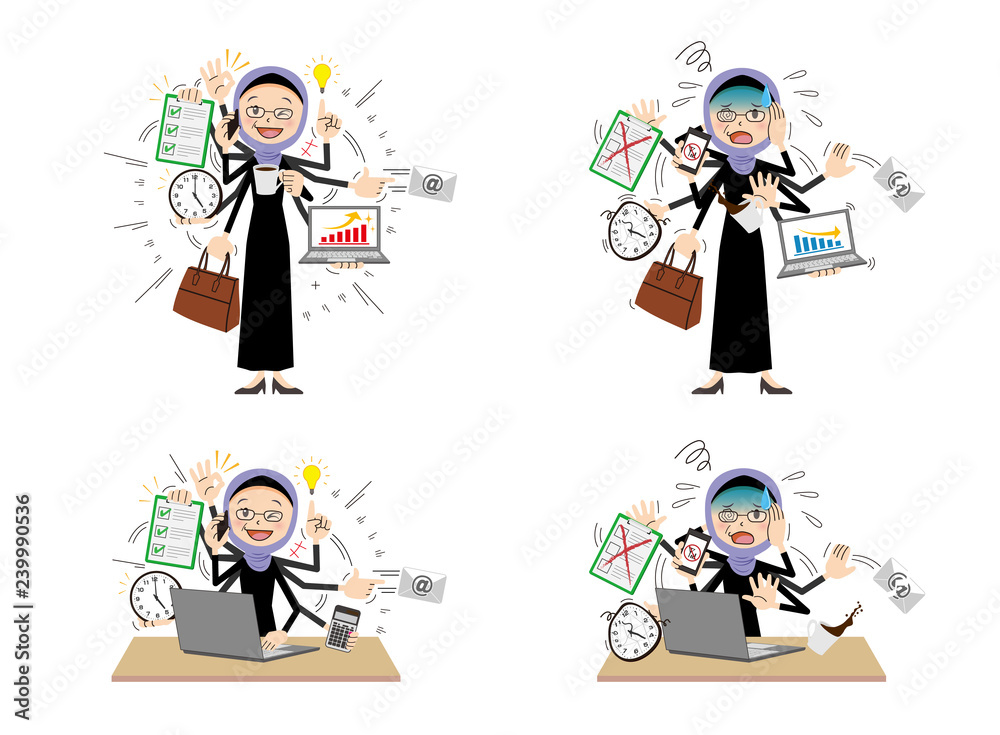 Arab woman with multi tasking and multi skill Arab woman with multi tasking and multi skill