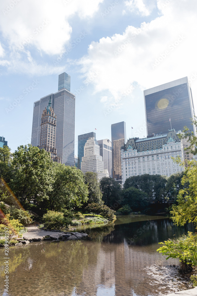 buildings and city park in new york, usa buildings and city park in new york, usa