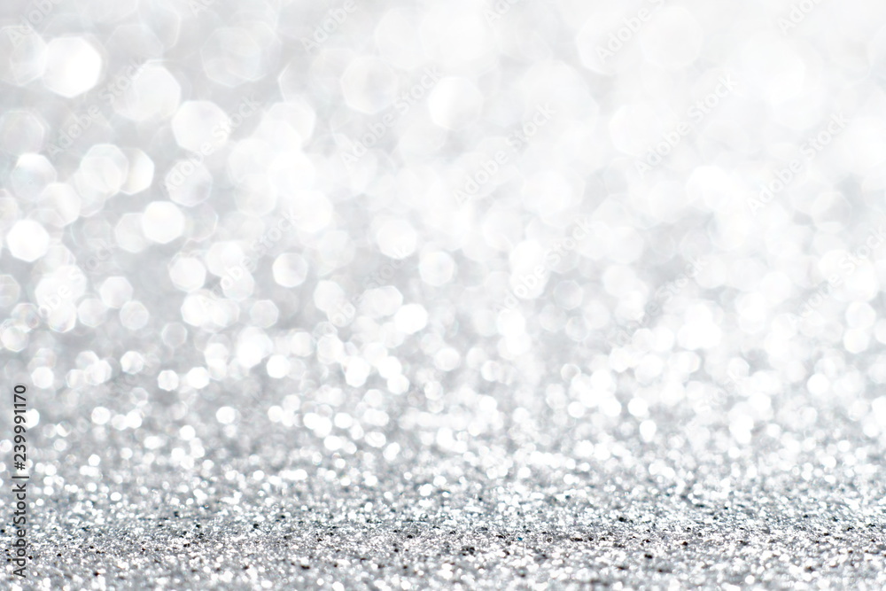 Silver and white glitter abstract bokeh background Christmas Silver and white glitter abstract bokeh background Christmas