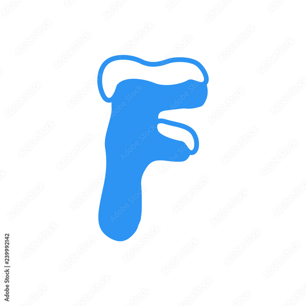 Vector Snow Letter Logo F Vector Snow Letter Logo F