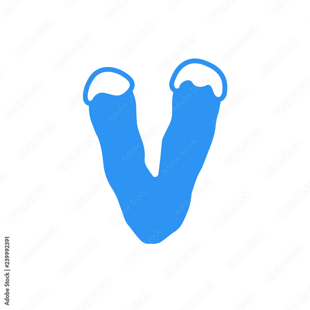 Vector Snow Letter Logo V Vector Snow Letter Logo V