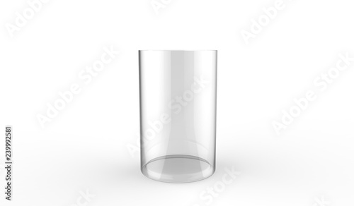 Bild auf Leinwand 3d illustration of decorative cylinder glass vase on a white background