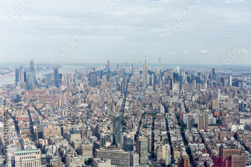 aerial view of new york city skyscrapers, usa