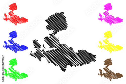 Izmir (Provinces of the Republic of Turkey) map vector illustration, scribble sketch Izmir ili map