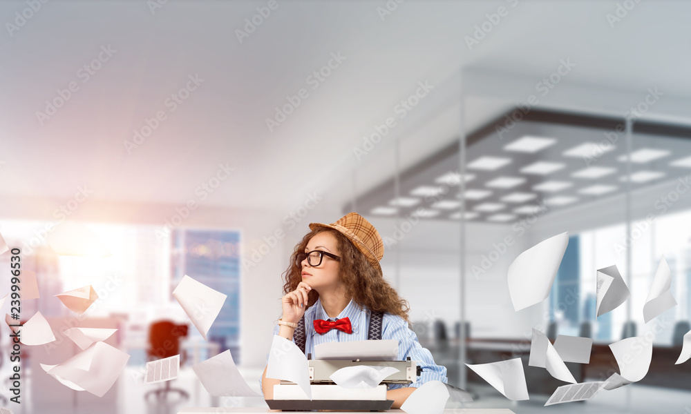 Creative inspiration of young female writer. Creative inspiration of young female writer.