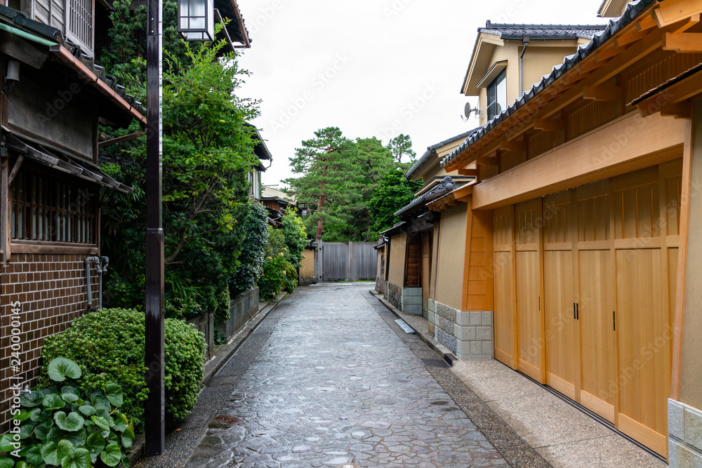 The Good Old Japanese Street at Bukeyashikiato, Kanazawa, Ishikawa, Japan 金沢 武家屋敷跡