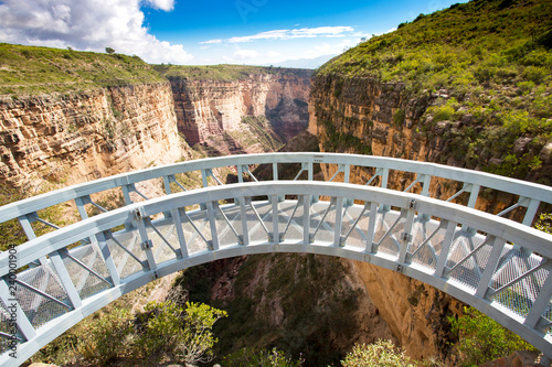 Canyon lookout bridge in Toro Toro National Park Bolivia