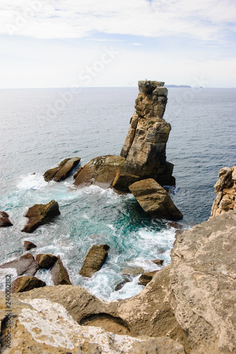 Beautiful rocks in water. Atlantic ocean coast near Peniche (Portugal). © Elena Dijour