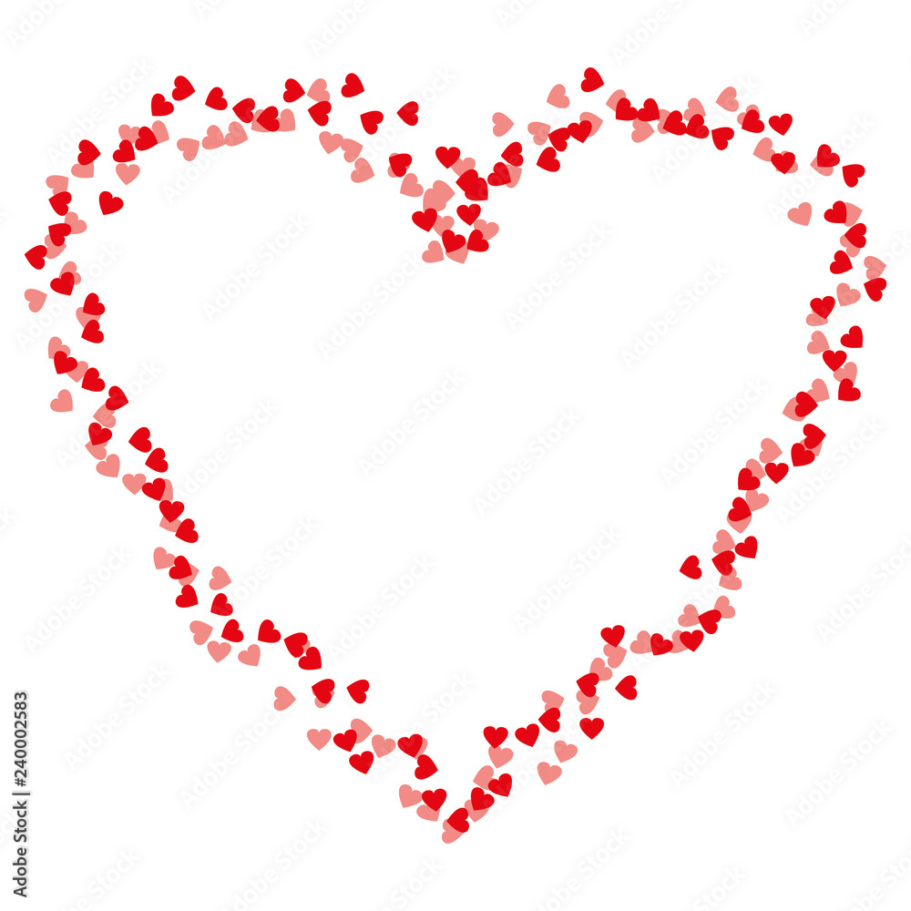 Heart frame of small hearts icon vector. Love symbol. Valentine s Day sign, emblem isolated on white background, flat style for graphic and web design, logo.