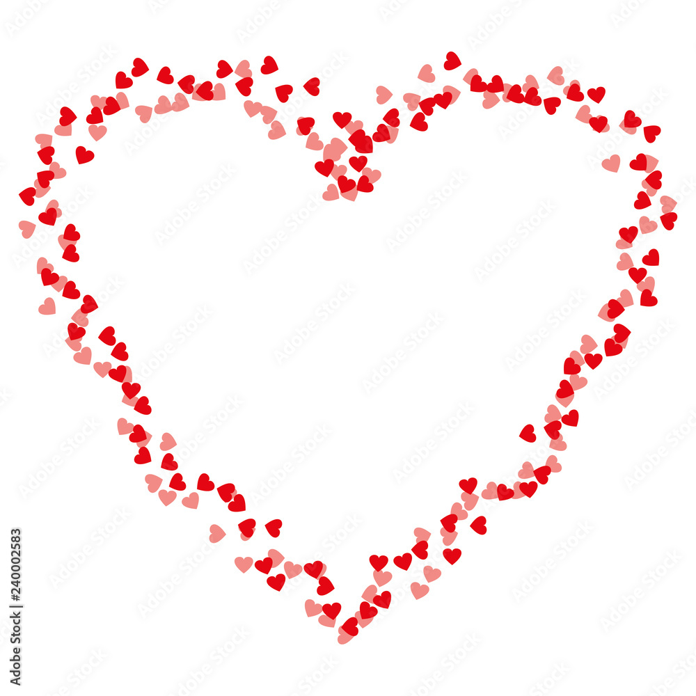 Heart frame of small hearts icon vector. Love symbol. Valentine s Day sign, emblem isolated on white background, flat style for graphic and web design, logo. Heart frame of small hearts icon vector. Love symbol. Valentine s Day sign, emblem isolated on white background, flat style for graphic and web design, logo.