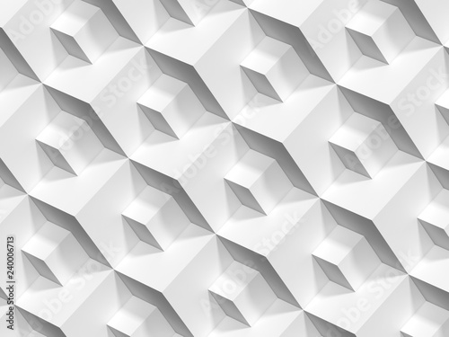 Abstract geometric pattern, white cubes 3 d