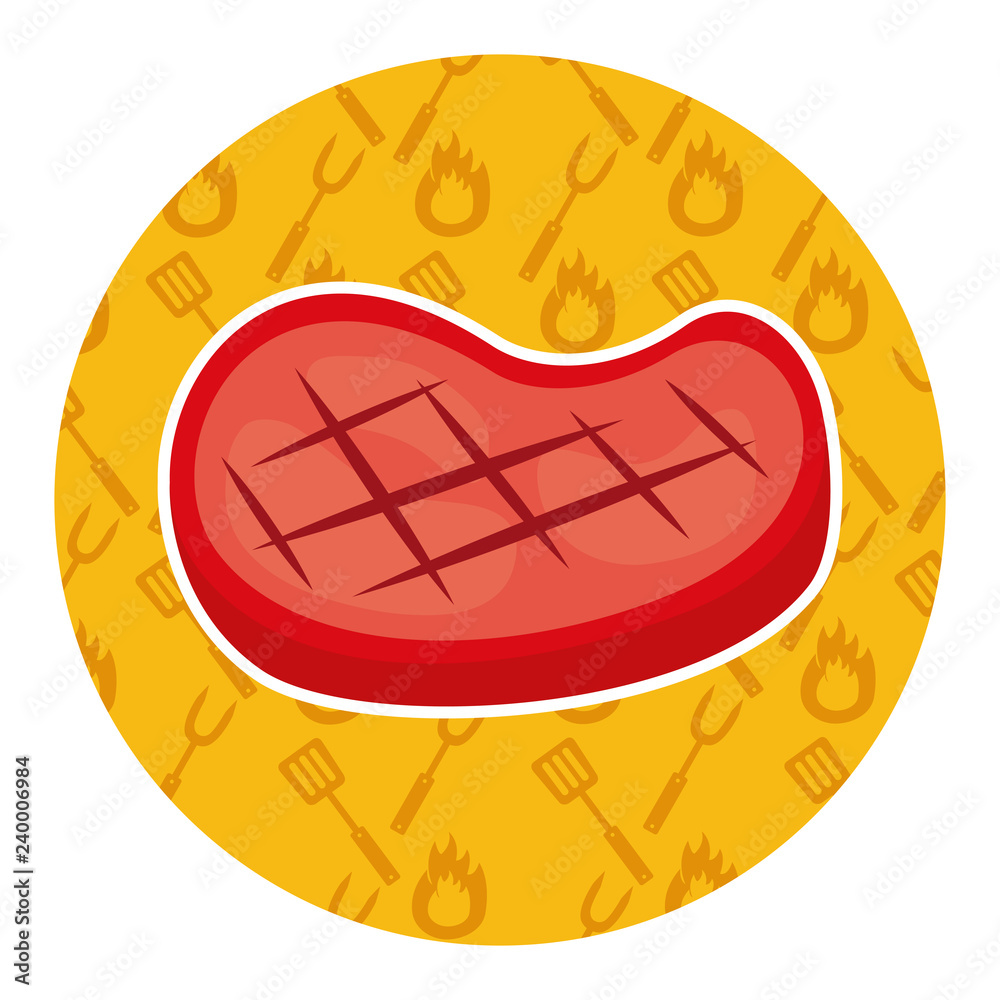 meat steak on yellow background meat steak on yellow background