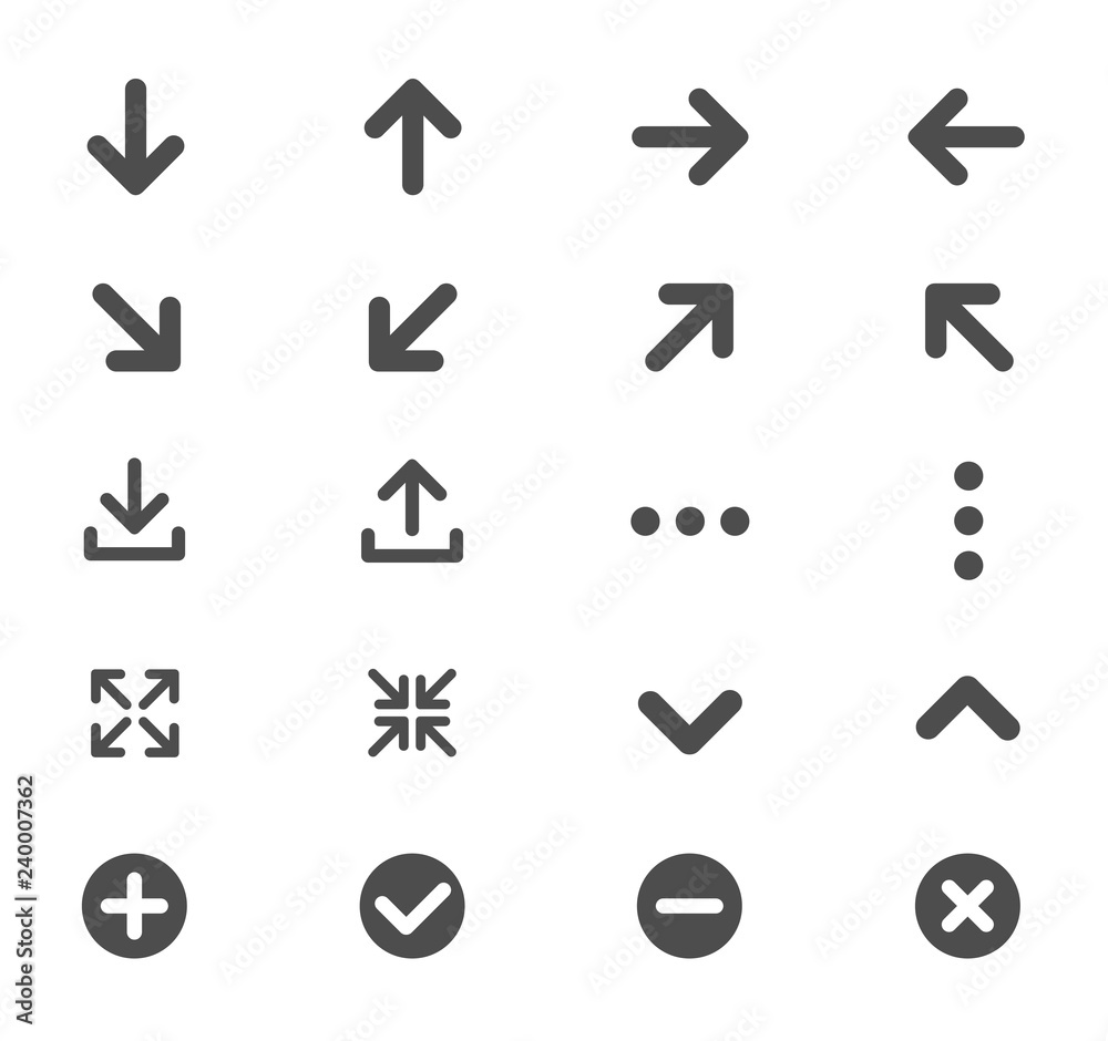 Arrows and signs web icons. Ui elements. Arrows and signs vector icons for web, mobile and ui design Arrows and signs web icons. Ui elements. Arrows and signs vector icons for web, mobile and ui design