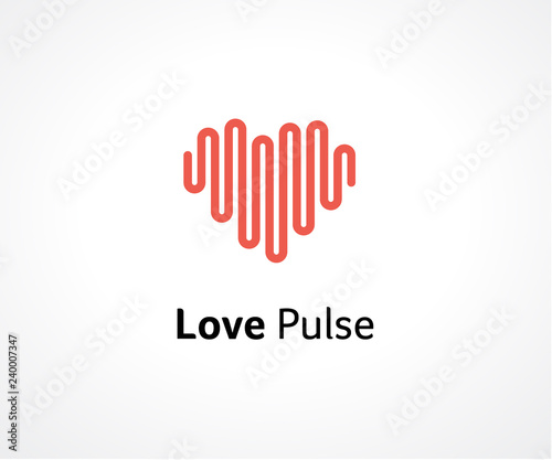 Heartbeat or Pulse logo design vector, healthcare logo template