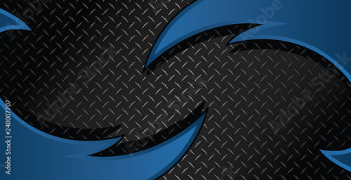Blue Razor Diamond Plate Textured Vector Background Illustration