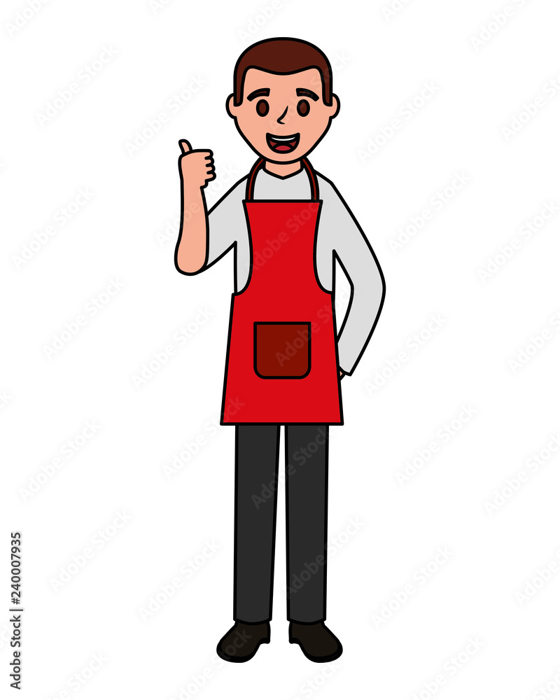 man with kitchen apron