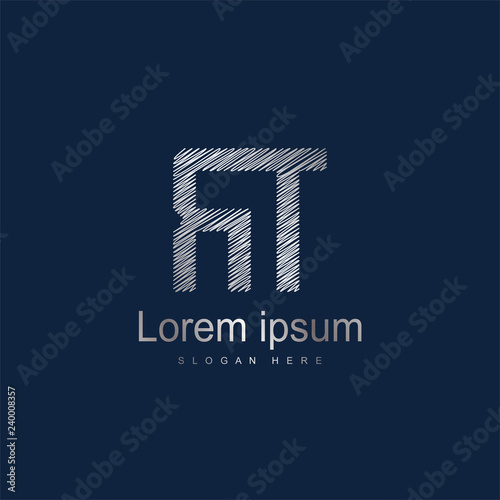 Initial Letter RT Logo Template Vector Design