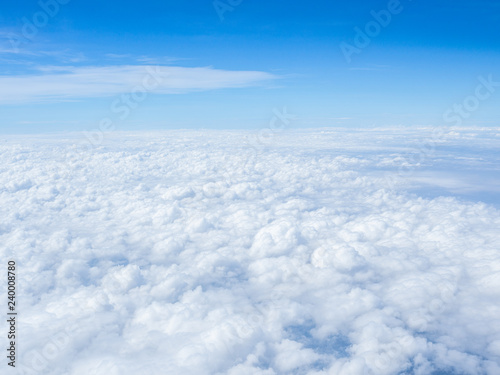 Soft cloudscape view from airplane