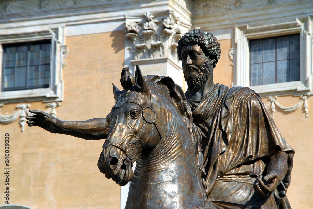 Marcus Aurelius, replica, Campidoglio, bronze, emperor, cordonata ...