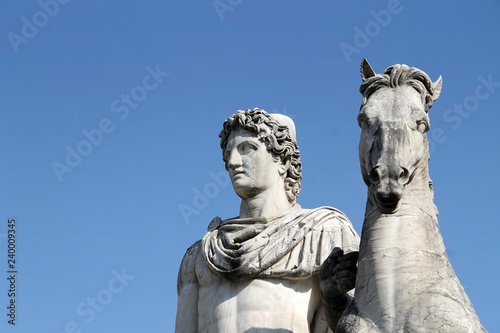 statue of Dioskouri  Capitoline Hill  rome  italy  Michelangelo  sculpture  art  horse  old 