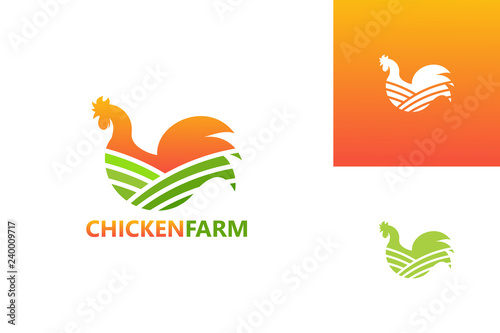 Chicken Farm Logo Template Design Vector, Emblem, Design Concept, Creative Symbol, Icon