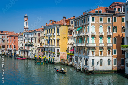 Street on the water- traditional Venice cityscape.