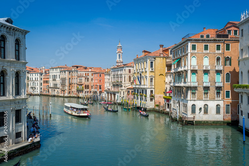 Traditional view of Venice - popular touristic attraction of Italy.