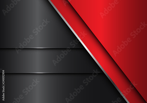 Abstract grey red metal design modern futuristic background vector illustration.