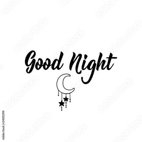 Good Night. Lettering. Modern calligraphy vector illustration.