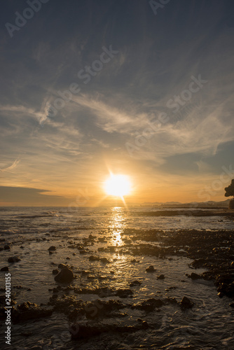 The coast of the renega in Benicasim at sunset photo