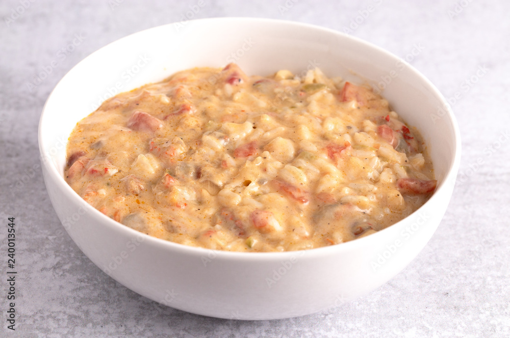Bowl of Crawfish Etouffee with Rice Bowl of Crawfish Etouffee with Rice