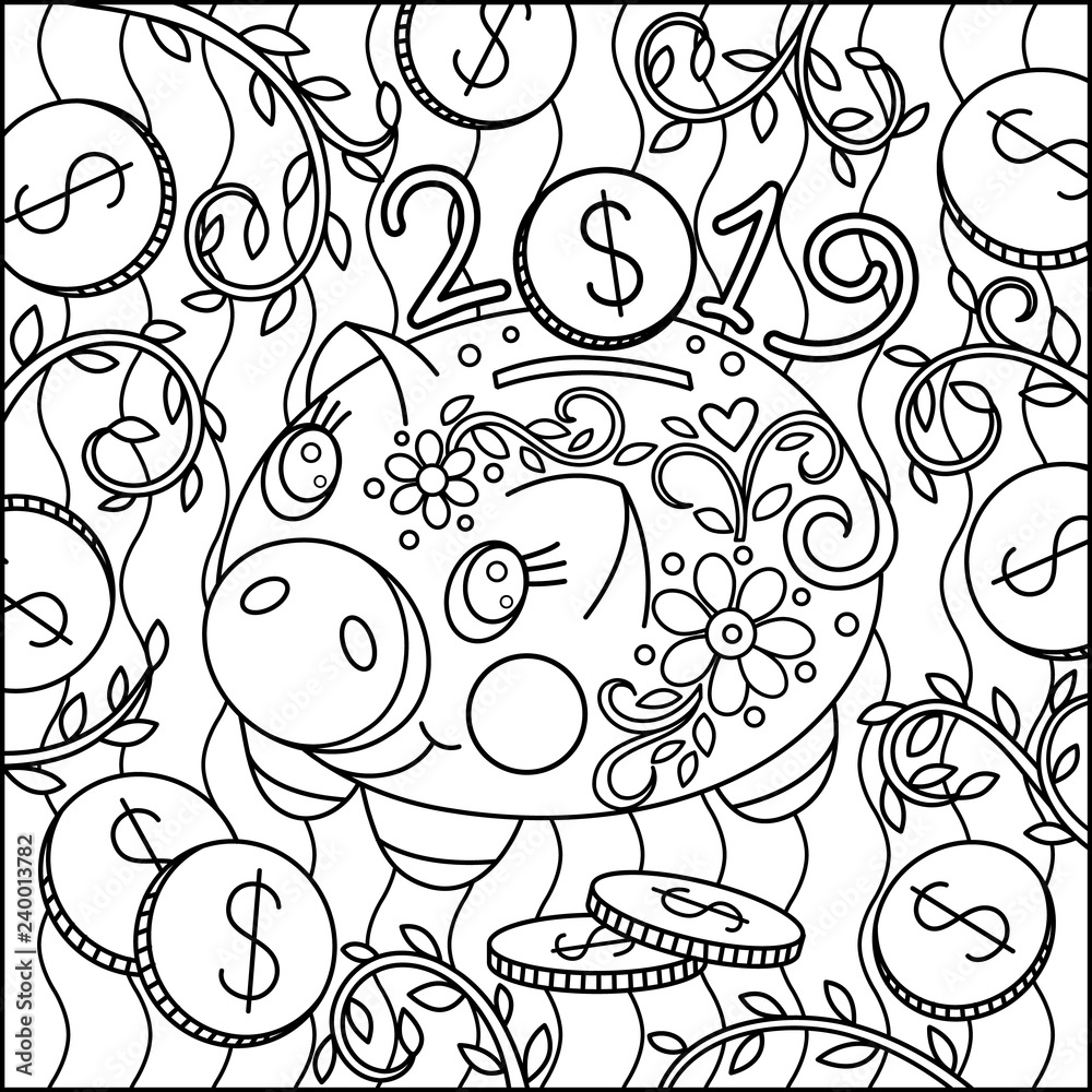 Money Box Coloring Pages