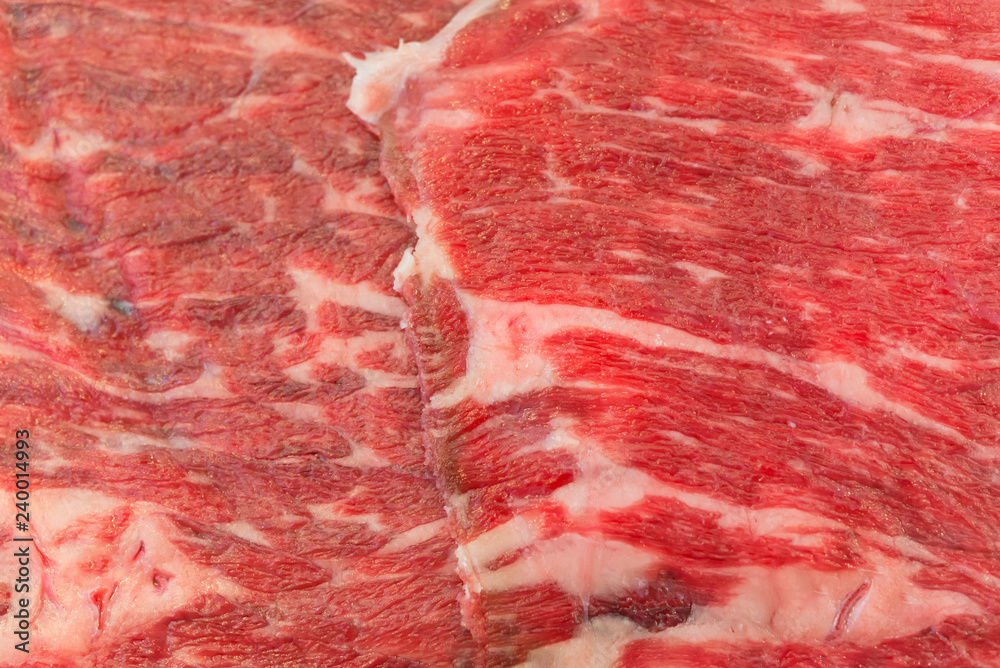 Marbling Japanese beef, raw beef, fresh meat. Japanese wagyu beef sliced Marbling Japanese beef, raw beef, fresh meat. Japanese wagyu beef sliced