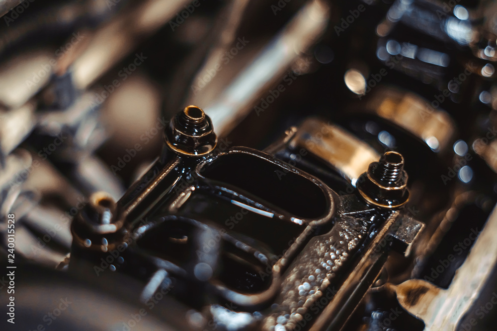 Fototapeta premium engine valve in oil