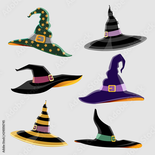 Design Elements for Halloween. Halloween symbol. Witch Hat. Hats of the wizard