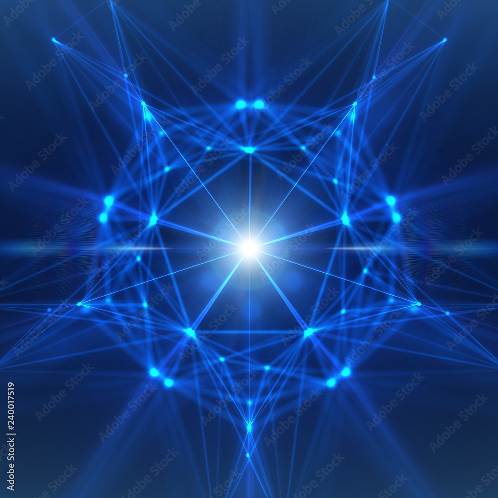 Abstract geometric figure with multiple connections. Abstract geometric figure with multiple connections.