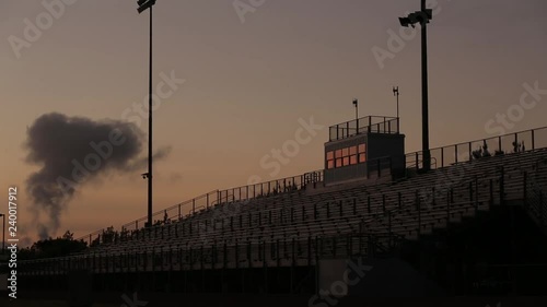 sunrise over football stadium
