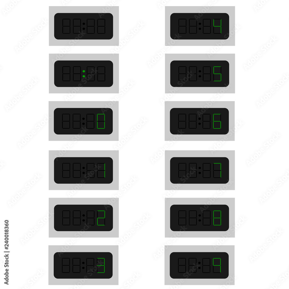 The numbers on the display of vector graphics The numbers on the display of vector graphics