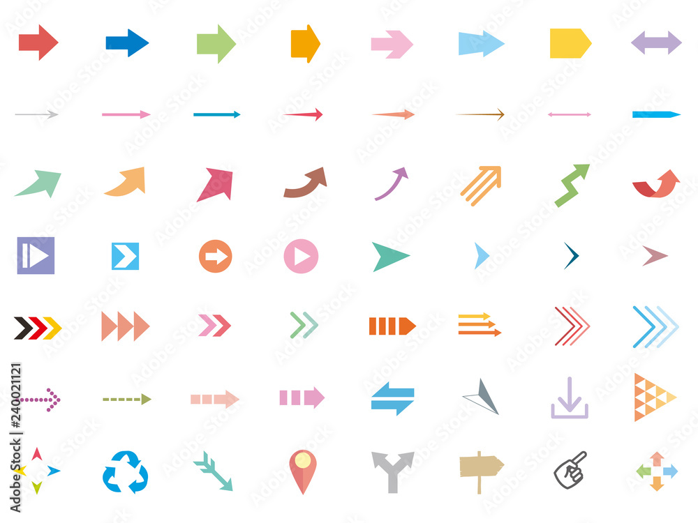カラフルな矢印アイコンセット Stock Vector Adobe Stock