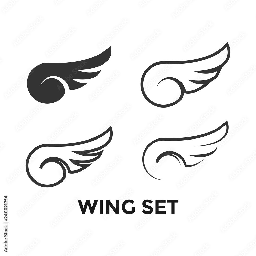 Fototapeta premium Wing set graphic icon design template