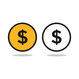 Dollar coins graphic icon design template