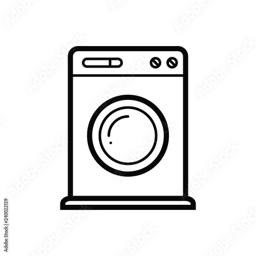 Black line icon for washing machine