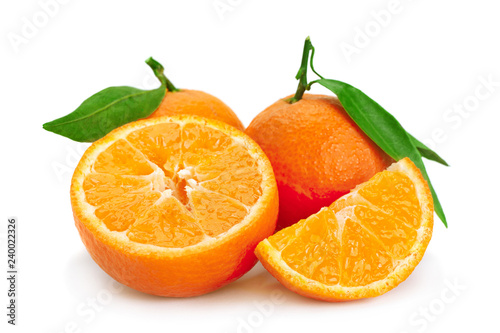 Fototapeta Naklejka Na Ścianę i Meble -  Clementine citrus fruit on white