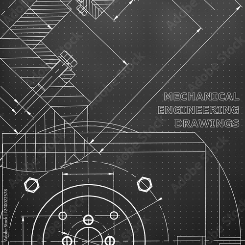 Mechanics. Technical design. Engineering. Mechanical Corporate Identity. Black background. Points © bubushonok