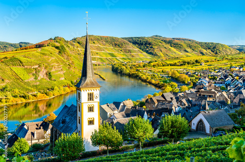 Saint Lawrence Church at the Moselle Bow - Bremm, Germany photo