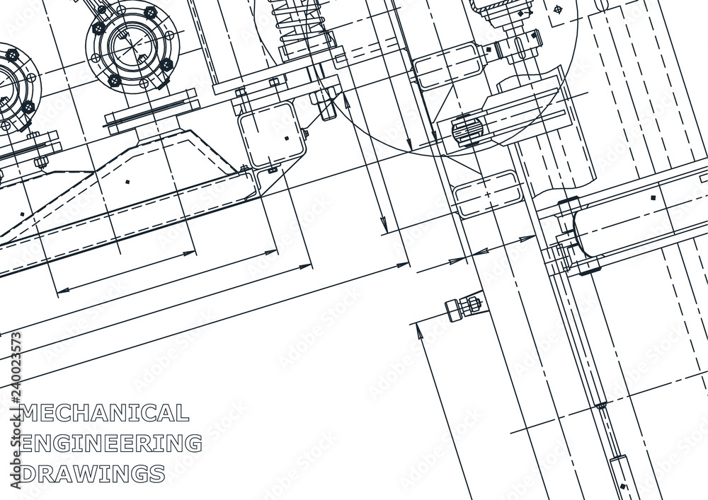 Blueprint. Vector engineering illustration. Computer aided design system