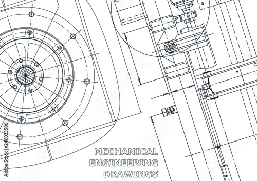 Blueprint, Sketch. Vector engineering illustration. Cover, flyer