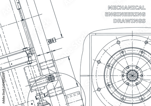 Blueprint. Vector drawing. Mechanical instrument making