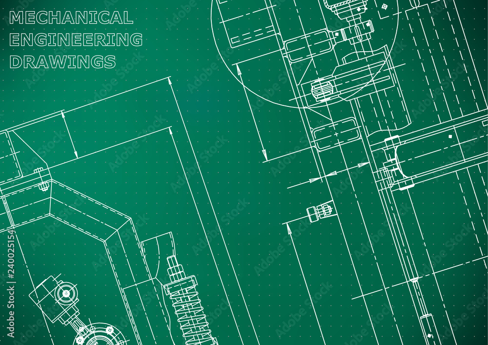Blueprint, Sketch. Vector engineering illustration. Cover, flyer, banner, background. 
